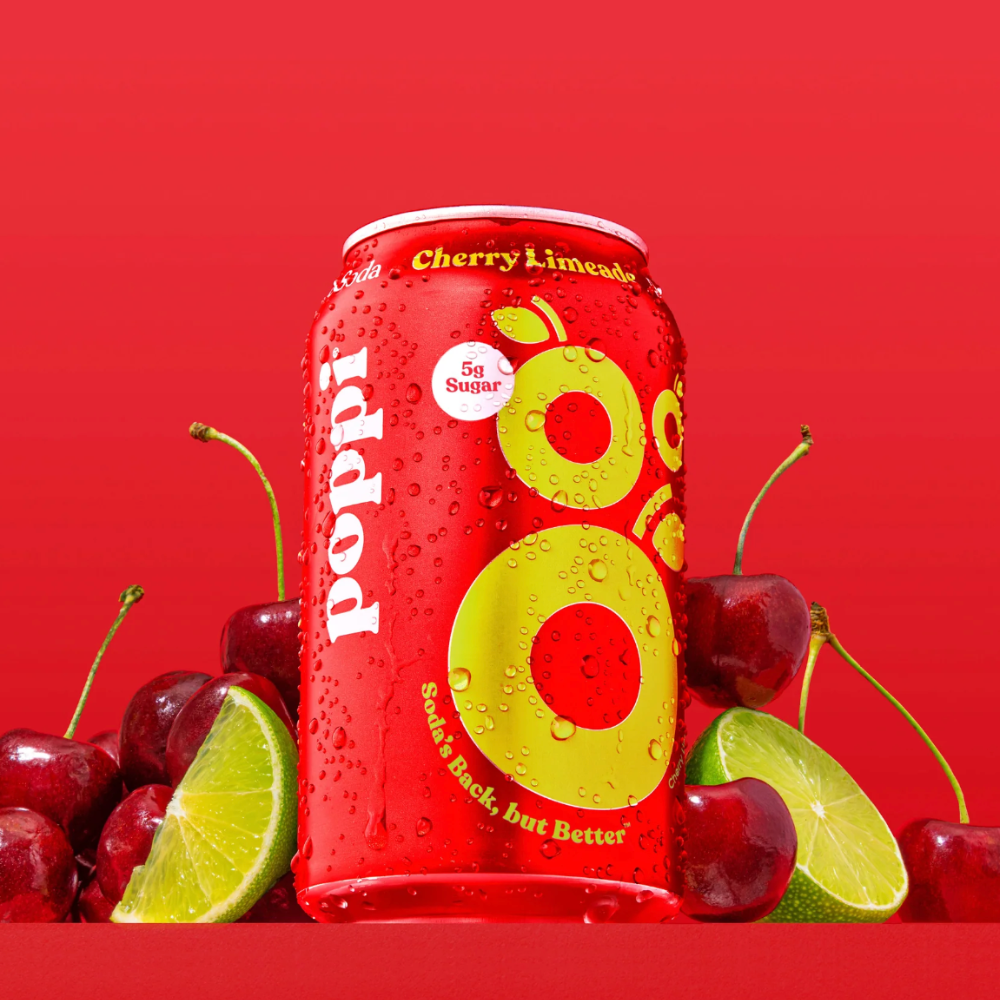 Poppi Prebiotic Soda, Cherry Limeade (335ml) pack of 12