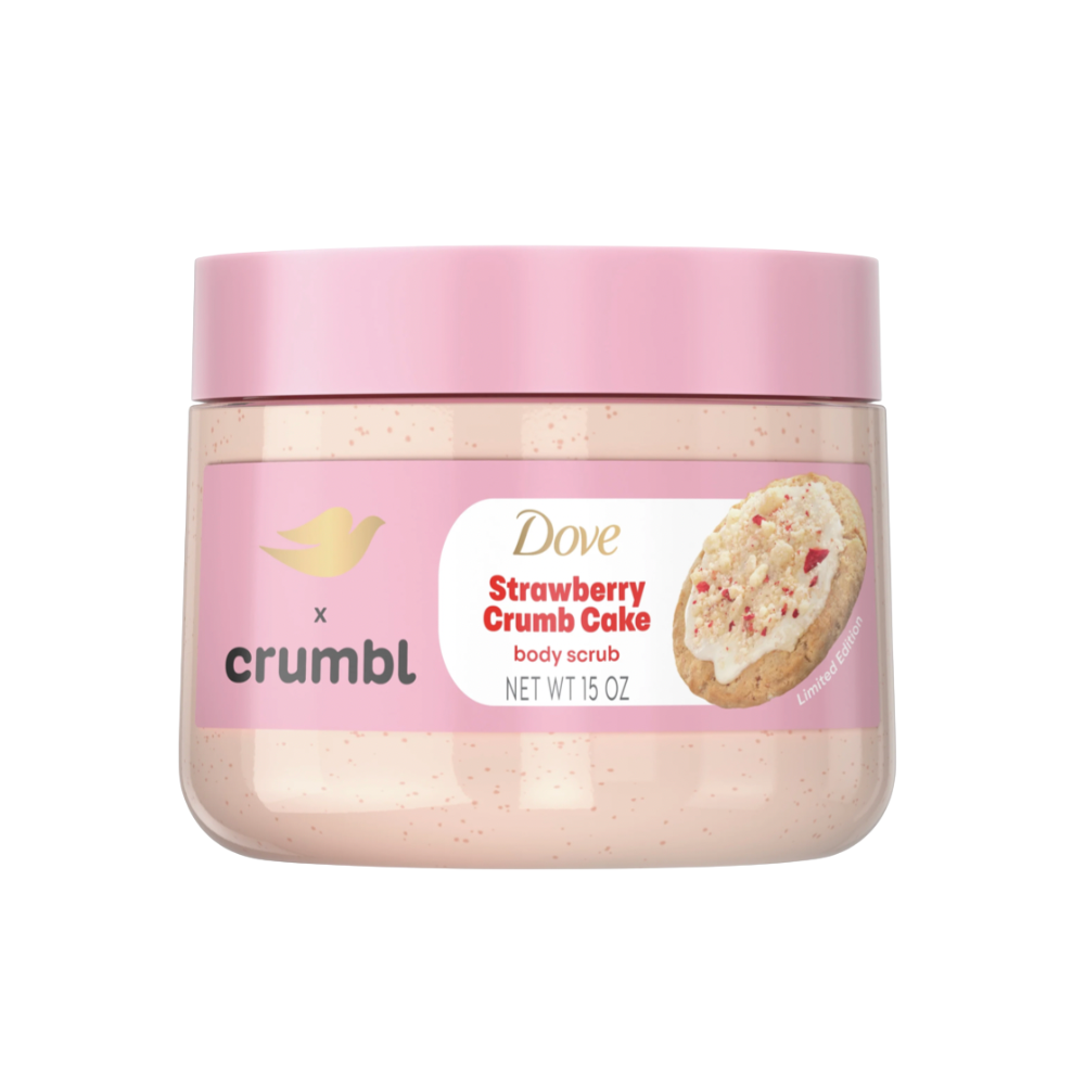 Dovex Crumbl Strawberry Crumb Cake 15 ounce Body Scrub