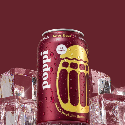 Poppi Prebiotic Soda, Root Beer (335ml) pack of 12