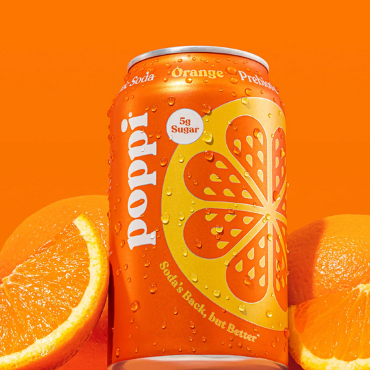 Poppi Prebiotic Soda, Orange (335ml) pack of 12