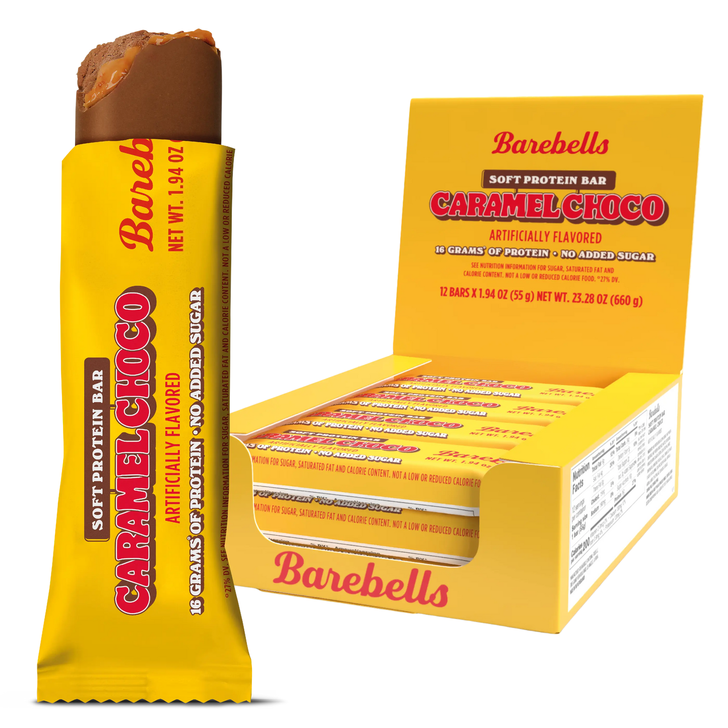 Barebells Soft Protein Bar Caramel Choco 50 g x 12 pack box