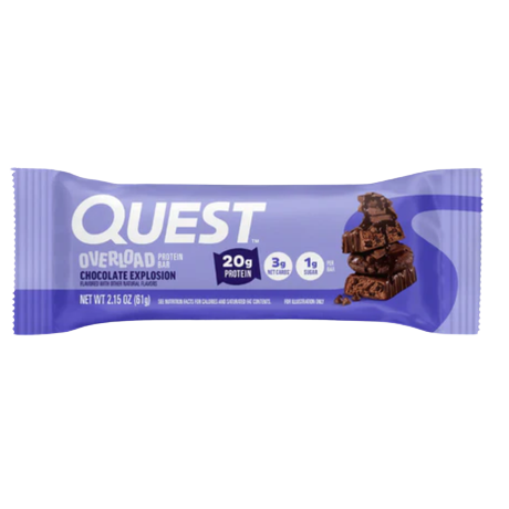Quest Overload Chocolate Explosion Protein Bar 61 Grams - 4 Piece Pack