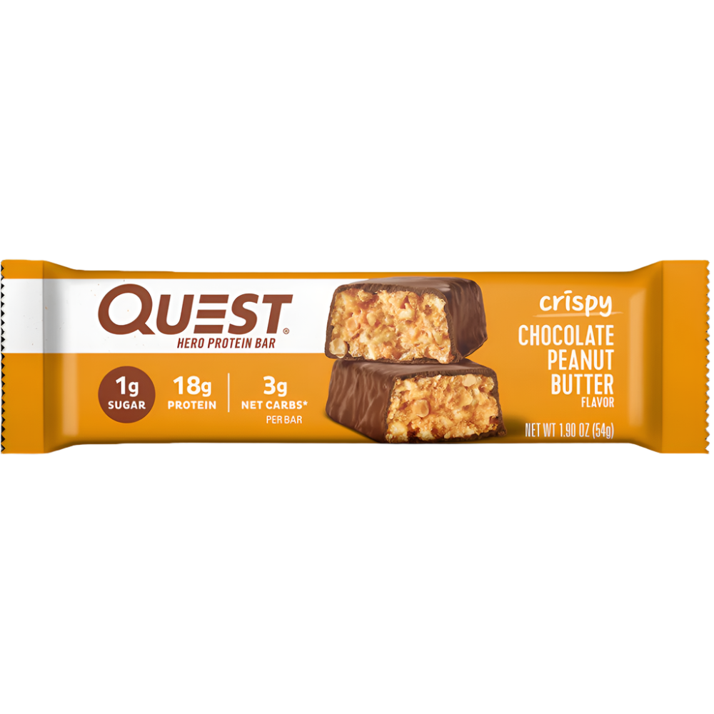 Quest Hero Protein Bar Chocolate Peanut Butter – High-Protein, Low-Carb Snack Bar (54g)