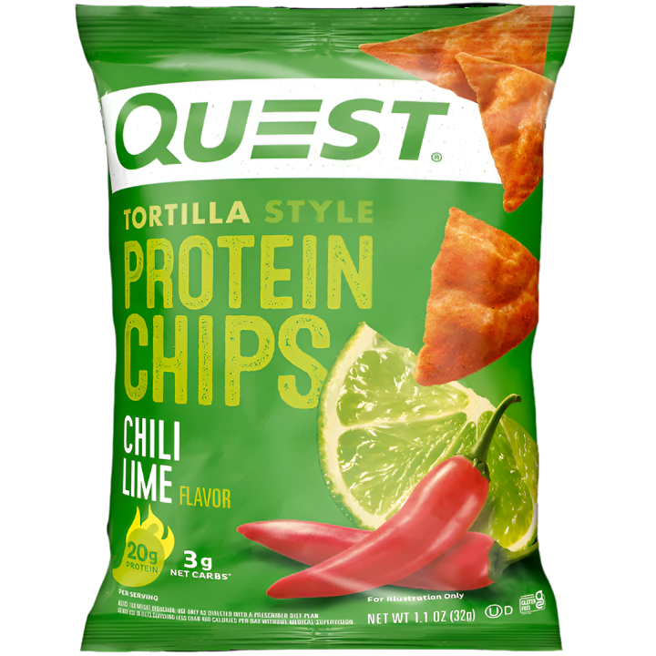 Quest Chili Lime Protein Chips – Crunchy Low-Carb Snack (8x32g)
