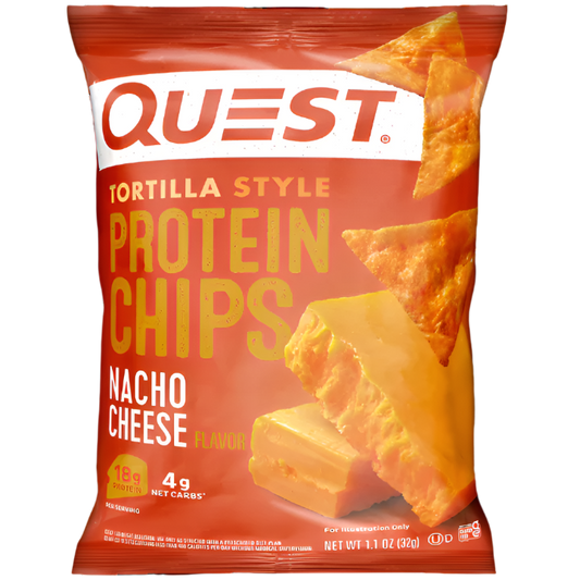 Quest Nacho Cheese Protein Chips – Keto Tortilla-Style Snack (8x32g Bags)