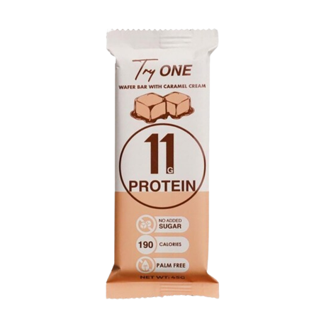 Tryone Wafer Bar With Caramel Cream 45 Gram- 4 Piece Pack