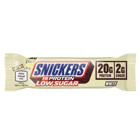 Snickers Hi Protein Low Sugar White Chocolate Protein Bar 57 Grams - 4 Piece Pack
